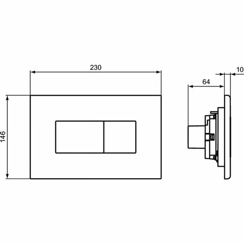 Casa si Gradina - Sanitare - Obiecte sanitare - Accesorii vase de toaleta - Clapeta de actionare dubla comanda Ideal Standard Solea P2 negru mat actionare pneumatica - Infinity.ro