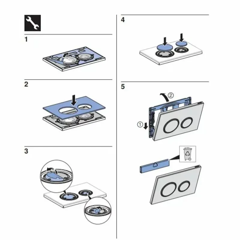 Casa si Gradina - Sanitare - Obiecte sanitare - Accesorii vase de toaleta - Clapeta de actionare Geberit Sigma21 personalizabila butoane rotunde inele cromate - Infinity.ro