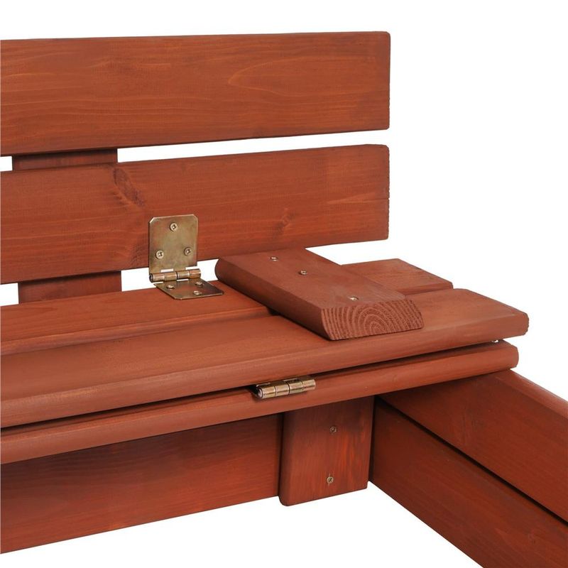 Petshop - Accesorii petshop - Jucarii animale - Jucarii educative - Lada nisip din lemn pliabila cu capac si bancute, 120x120x41 cm, maro - Infinity.ro