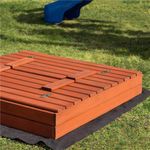 Petshop - Accesorii petshop - Jucarii animale - Jucarii educative - Lada nisip din lemn pliabila cu capac si bancute, 120x120x41 cm, maro - Infinity.ro