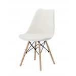 Casa si Gradina - Mobilier - Scaune si fotolii - Scaune - Set 4 scaune de bucatarie, design scandinav modern, sezut cu burete, alb - Infinity.ro
