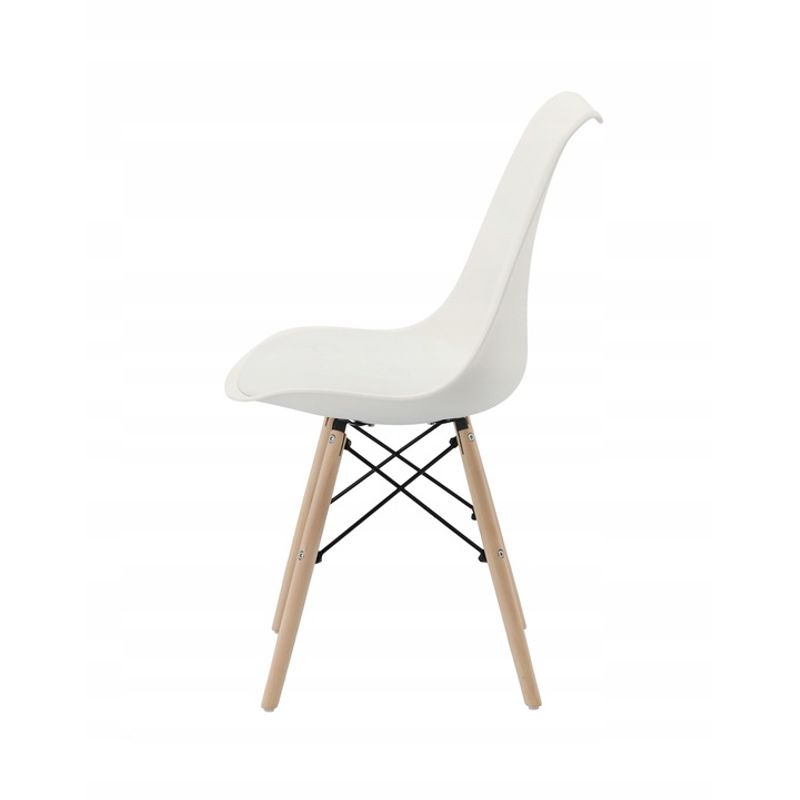 Casa si Gradina - Mobilier - Scaune si fotolii - Scaune - Set 4 scaune de bucatarie, design scandinav modern, sezut cu burete, alb - Infinity.ro