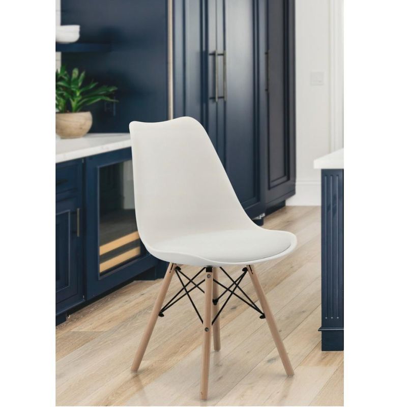 Casa si Gradina - Mobilier - Scaune si fotolii - Scaune - Set 4 scaune de bucatarie, design scandinav modern, sezut cu burete, alb - Infinity.ro