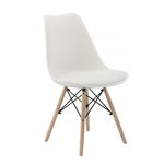 Casa si Gradina - Mobilier - Scaune si fotolii - Scaune - Set 4 scaune de bucatarie, design scandinav modern, sezut cu burete, alb - Infinity.ro