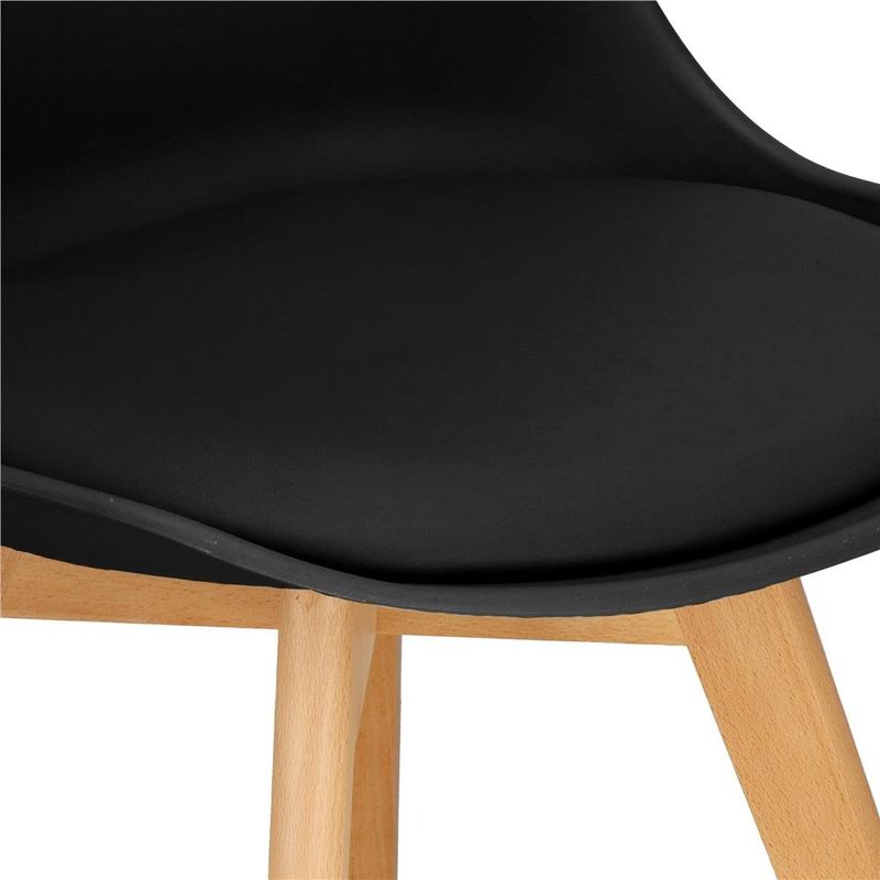 Casa si Gradina - Mobilier - Scaune si fotolii - Scaune - Set 4 scaune dining Verdhe pentru bucatarie cu perna tapitata cu piele ecologica, 44x82cm, negru - Infinity.ro