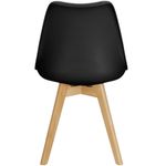 Casa si Gradina - Mobilier - Scaune si fotolii - Scaune - Set 4 scaune dining Verdhe pentru bucatarie cu perna tapitata cu piele ecologica, 44x82cm, negru - Infinity.ro