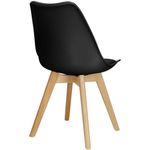 Casa si Gradina - Mobilier - Scaune si fotolii - Scaune - Set 4 scaune dining Verdhe pentru bucatarie cu perna tapitata cu piele ecologica, 44x82cm, negru - Infinity.ro