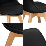 Casa si Gradina - Mobilier - Scaune si fotolii - Scaune - Set 4 scaune dining Verdhe pentru bucatarie cu perna tapitata cu piele ecologica, 44x82cm, negru - Infinity.ro