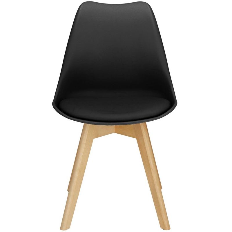 Casa si Gradina - Mobilier - Scaune si fotolii - Scaune - Set 4 scaune dining Verdhe pentru bucatarie cu perna tapitata cu piele ecologica, 44x82cm, negru - Infinity.ro