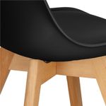 Casa si Gradina - Mobilier - Scaune si fotolii - Scaune - Set 4 scaune dining Verdhe pentru bucatarie cu perna tapitata cu piele ecologica, 44x82cm, negru - Infinity.ro