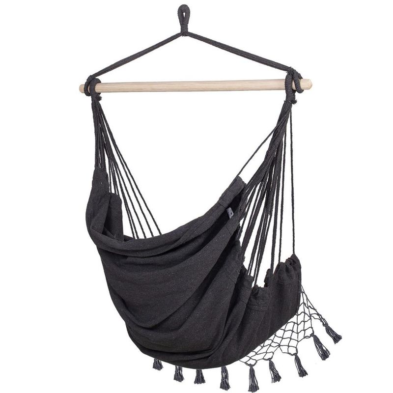 Casa si Gradina - Gradina si terasa - Balansoare si hamace - Balansoare - Hamac tip leagan suspendat pentru casa sau gradina, gri cu perne, 130x100cm, 150kg - Infinity.ro