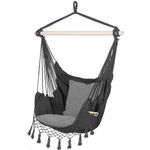 Casa si Gradina - Gradina si terasa - Balansoare si hamace - Balansoare - Hamac tip leagan suspendat pentru casa sau gradina, gri cu perne, 130x100cm, 150kg - Infinity.ro