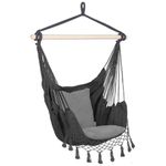 Casa si Gradina - Gradina si terasa - Balansoare si hamace - Balansoare - Hamac tip leagan suspendat pentru casa sau gradina, gri cu perne, 130x100cm, 150kg - Infinity.ro