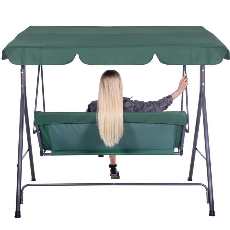 Casa si Gradina - Gradina si terasa - Balansoare si hamace - Balansoare - Leagan Balansoar Sersimo Luna cu Pernite pentru Terasa sau Gradina, 3 locuri, 220kg, verde - Infinity.ro