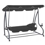 Casa si Gradina - Gradina si terasa - Balansoare si hamace - Balansoare - Leagan gradina 3 locuri cu baldachin reglabil, perne si suport pahare, 210x120x170 cm, gri inchis - Infinity.ro