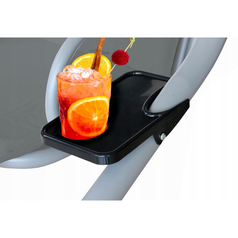 Casa si Gradina - Gradina si terasa - Balansoare si hamace - Balansoare - Leagan gradina 3 locuri cu baldachin reglabil, perne si suport pahare, 210x120x170 cm, gri inchis - Infinity.ro