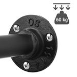 Casa si Gradina - Sanitare - Suporturi si accesorii baie - Accesorii baie - Set 2 sine metalice de agatat haine, montare pe perete, aspect industrial, 112x30x30cm, negru - Infinity.ro