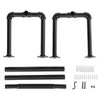 Casa si Gradina - Sanitare - Suporturi si accesorii baie - Accesorii baie - Set 2 sine metalice de agatat haine, montare pe perete, aspect industrial, 112x30x30cm, negru - Infinity.ro