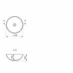 Casa si Gradina - Sanitare - Lavoar baie si accesorii - Lavoare si piedestale - Lavoar pe blat rotund din compozit Marmite Kierros 42 cm - Infinity.ro