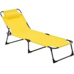 Casa si Gradina - Gradina si terasa - Balansoare si hamace - Balansoare - Sezlong 5Five Beach Chair, cadru metalic, pliere compacta, 173x56x27 cm, galben - Infinity.ro