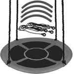 Casa si Gradina - Gradina si terasa - Balansoare si hamace - Balansoare - Leagan tip cuib 110cm, inaltime reglabila, 150 kg, Gri - Infinity.ro