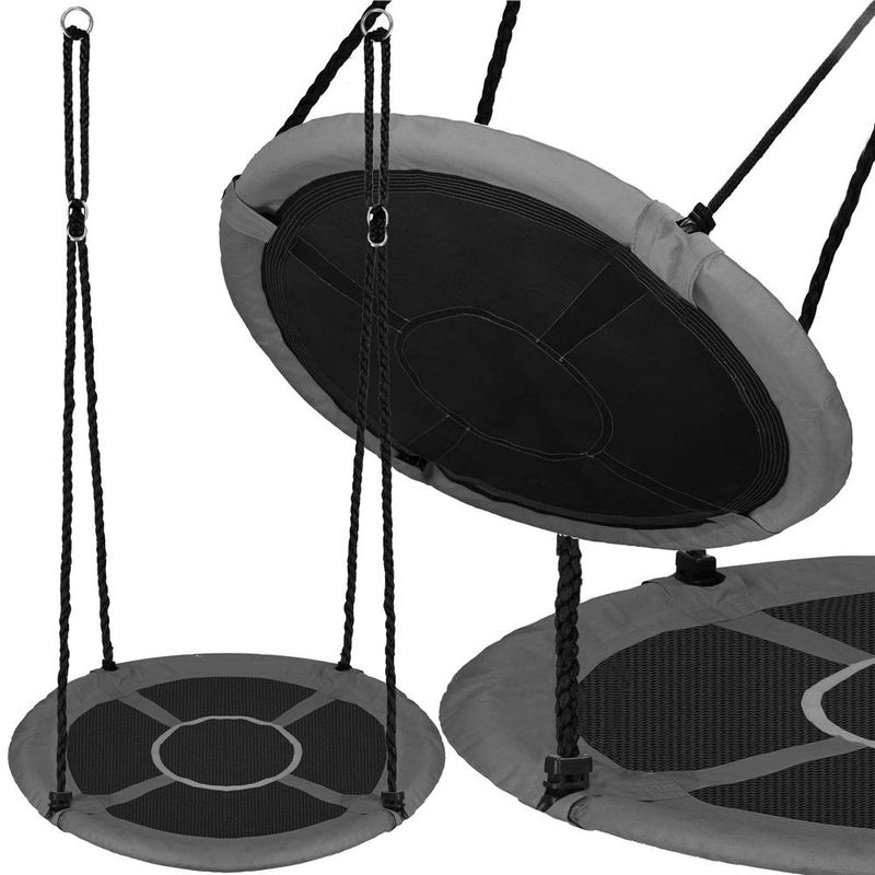 Casa si Gradina - Gradina si terasa - Balansoare si hamace - Balansoare - Leagan tip cuib 110cm, inaltime reglabila, 150 kg, Gri - Infinity.ro
