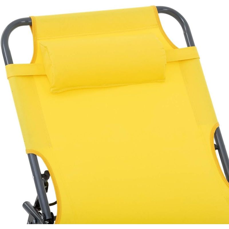 Casa si Gradina - Gradina si terasa - Balansoare si hamace - Balansoare - Sezlong 5Five Beach Chair, cadru metalic, pliere compacta, 173x56x27 cm, galben - Infinity.ro