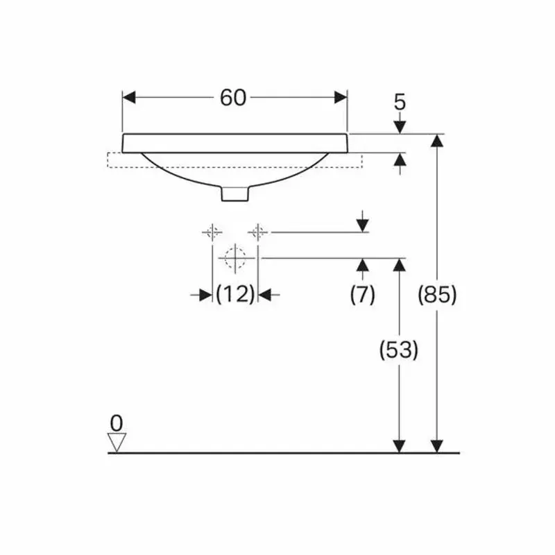 Casa si Gradina - Sanitare - Lavoar baie si accesorii - Lavoare si piedestale - Lavoar incastrat Geberit Variform eliptic cu preaplin 60x40 cm - Infinity.ro