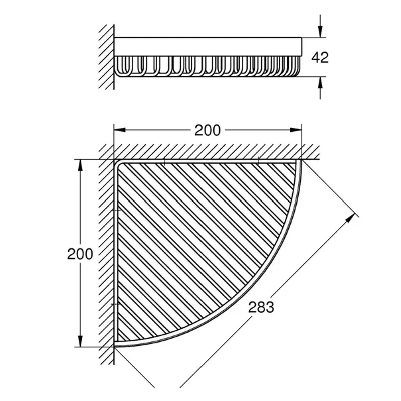 Casa si Gradina - Sanitare - Suporturi si accesorii baie - Accesorii baie - Etajera dus de colt Grohe Selection Cube crom lucios - Infinity.ro