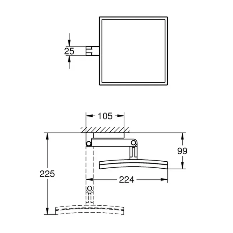 Casa si Gradina - Sanitare - Suporturi si accesorii baie - Accesorii baie - Oglinda cosmetica Grohe Selection Cube crom - Infinity.ro