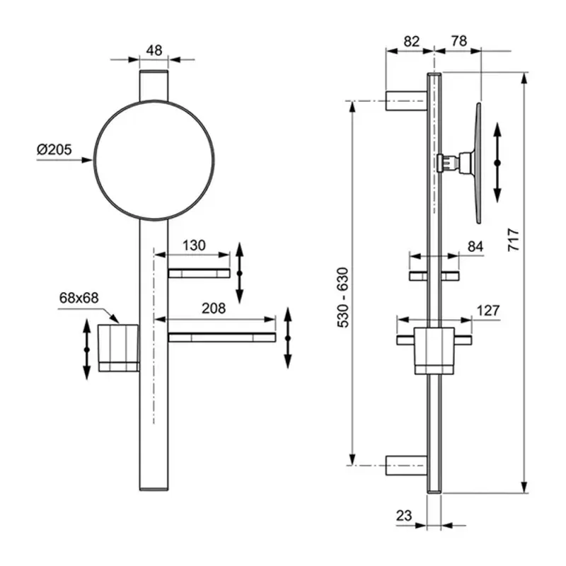 Casa si Gradina - Sanitare - Suporturi si accesorii baie - Accesorii baie - Set accesorii pentru lavoar Ideal Standard Alu+ rose mat din aluminiu 70 cm cu oglinda mobila - Infinity.ro