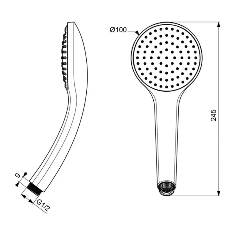 Casa si Gradina - Sanitare - Lavoar baie si accesorii - Baterii sanitare - Para de dus Ideal Standard IdealRain negru mat 1 functie - Infinity.ro