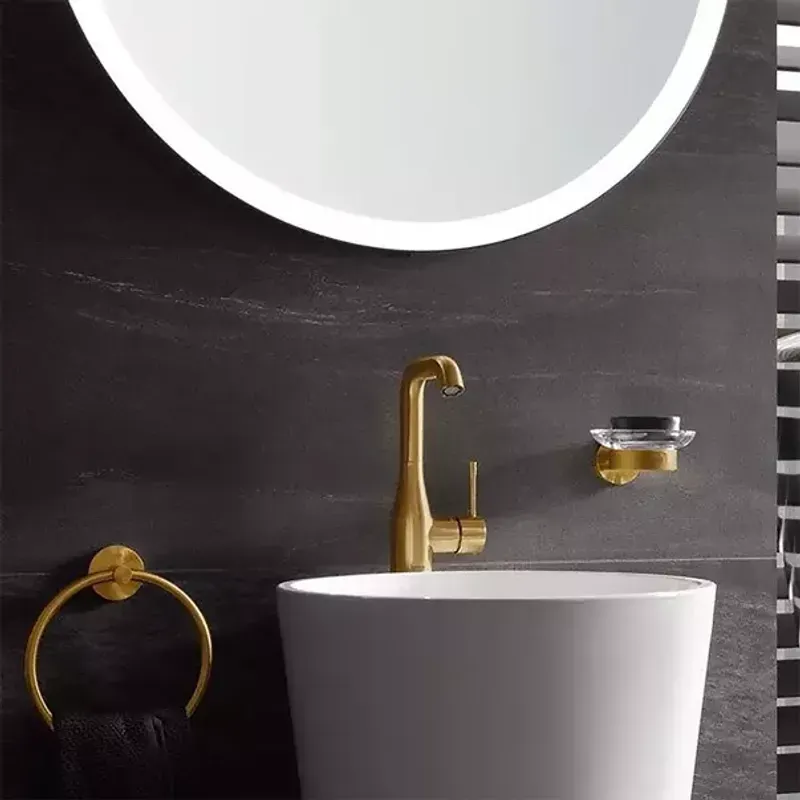 Casa si Gradina - Sanitare - Suporturi si accesorii baie - Accesorii baie - Suport Grohe Essentials pentru pahar sau savoniera auriu periat Cool Sunrise - Infinity.ro