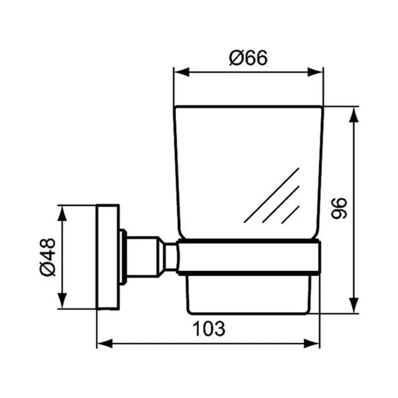 Casa si Gradina - Sanitare - Suporturi si accesorii baie - Accesorii baie - Suport periute de dinti Ideal Standard IOM negru mat cu pahar sticla mata - Infinity.ro