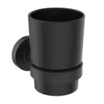 Casa si Gradina - Sanitare - Suporturi si accesorii baie - Accesorii baie - Suport periute de dinti Ideal Standard IOM negru mat cu pahar negru - Infinity.ro