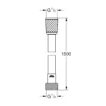 Casa si Gradina - Sanitare - Lavoar baie si accesorii - Baterii sanitare - Furtun de dus Grohe Relexaflex 150 cm crom mat - Infinity.ro