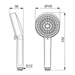 Casa si Gradina - Sanitare - Lavoar baie si accesorii - Baterii sanitare - Para de dus din aluminiu Ideal Standard Alu+ argintiu mat cu 2 tipuri de jet - Infinity.ro