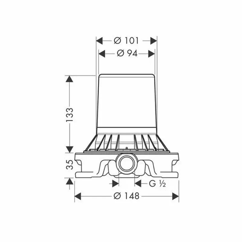 Casa si Gradina - Sanitare - Lavoar baie si accesorii - Baterii sanitare - Corp baza incastrat Hansgrohe Axor Starck pentru baterii independente - Infinity.ro