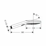 Casa si Gradina - Sanitare - Lavoar baie si accesorii - Baterii sanitare - Para de dus Hansgrohe Raindance Select E120 crom - alb 3 functii - Infinity.ro