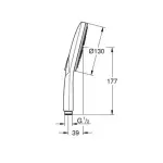 Casa si Gradina - Sanitare - Lavoar baie si accesorii - Baterii sanitare - Para de dus Grohe Rainshower 130 SmartActive negru mat 3 tipuri de jet - Infinity.ro