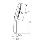 Casa si Gradina - Sanitare - Lavoar baie si accesorii - Baterii sanitare - Para de dus Grohe Rainshower SmartActive 130 Cube 3 functii antracit periat Hard Graphite - Infinity.ro