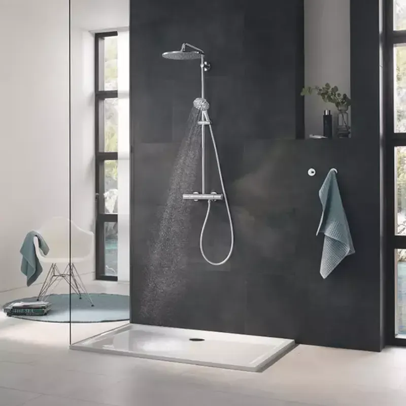 Casa si Gradina - Sanitare - Lavoar baie si accesorii - Baterii sanitare - Para de dus Grohe Rainshower SmartActive 3 functii antracit periat Hard Graphite - Infinity.ro