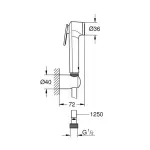 Casa si Gradina - Sanitare - Lavoar baie si accesorii - Baterii sanitare - Dus igienic Grohe Tempesta F Trigger 1 functie antracit periat Hard Graphite - Infinity.ro