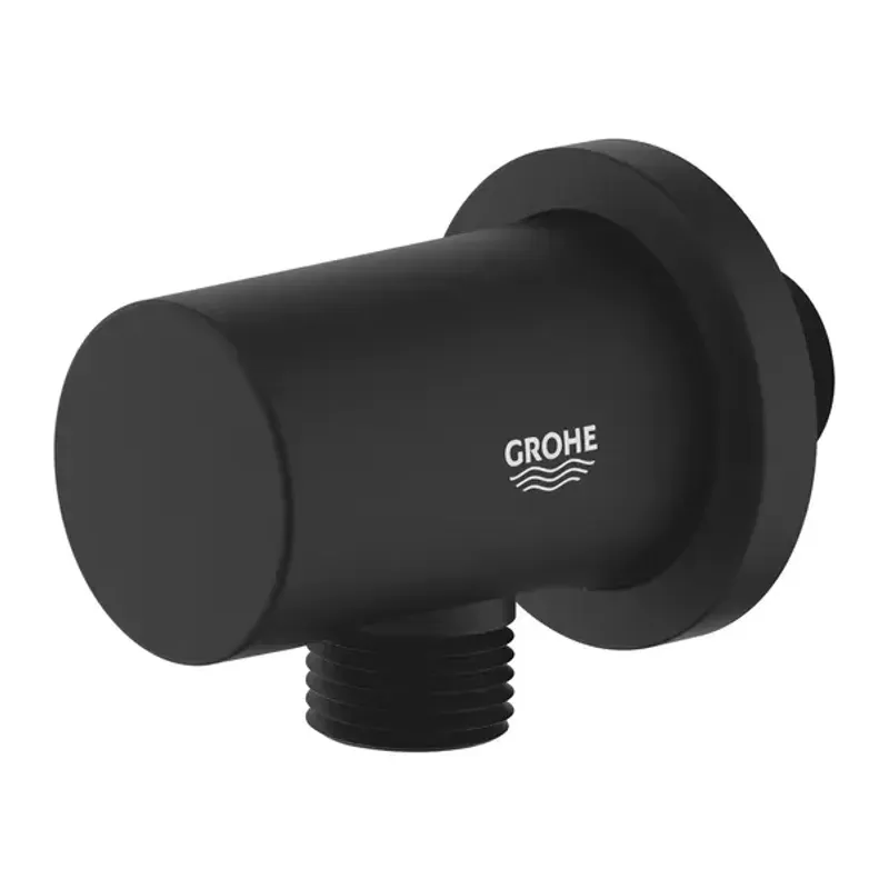 Casa si Gradina - Sanitare - Lavoar baie si accesorii - Baterii sanitare - Cot de iesire Grohe Rainshower negru mat - Phantom Black - Infinity.ro