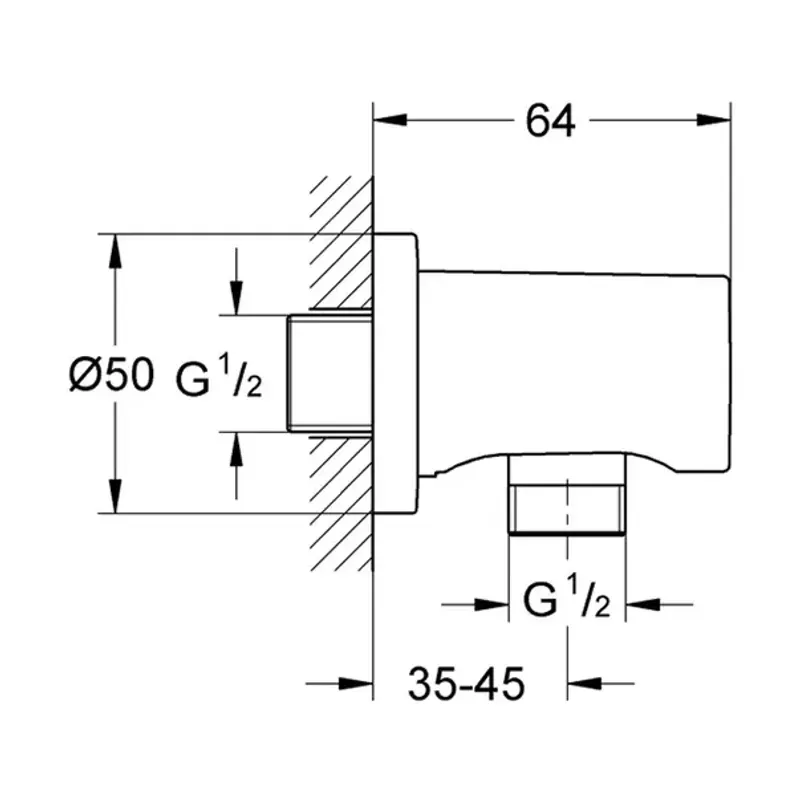 Casa si Gradina - Sanitare - Lavoar baie si accesorii - Baterii sanitare - Cot de iesire dus Grohe Rainshower auriu periat Cool Sunrise - Infinity.ro