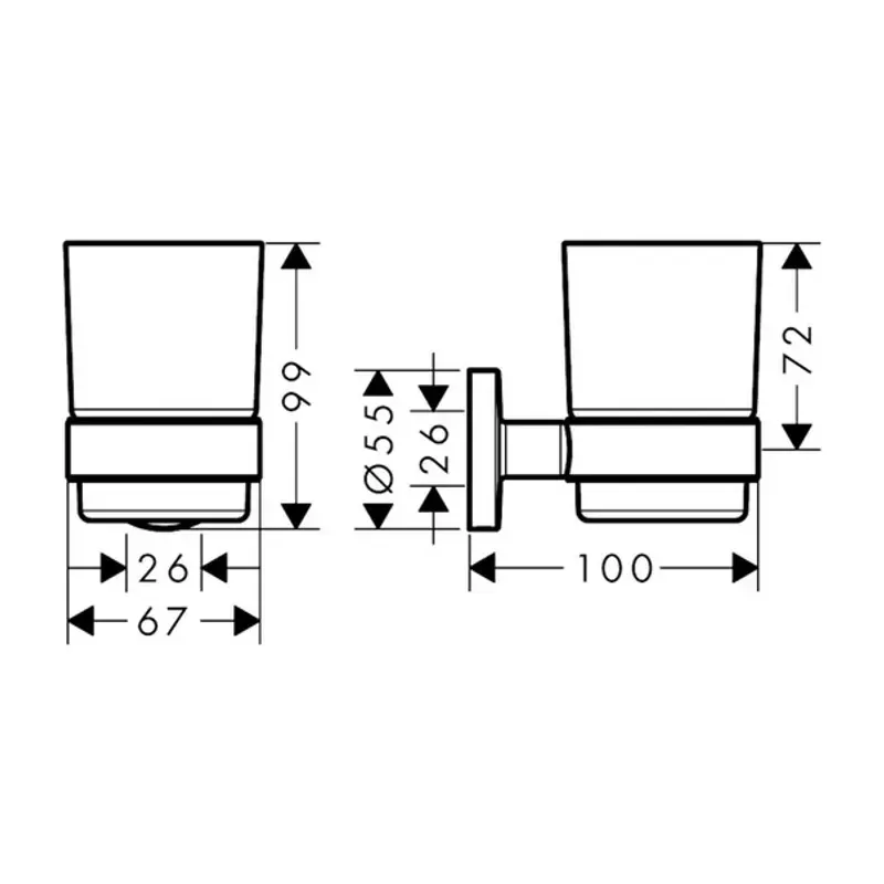Casa si Gradina - Sanitare - Suporturi si accesorii baie - Accesorii baie - Suport periute de dinti Hansgrohe Logis Universal alb - crom - Infinity.ro
