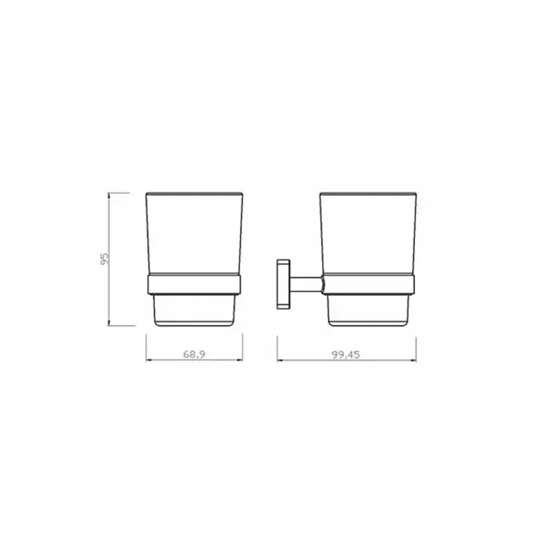 Casa si Gradina - Sanitare - Suporturi si accesorii baie - Accesorii baie - Suport periute de dinti Ferro Greta alb - negru - Infinity.ro