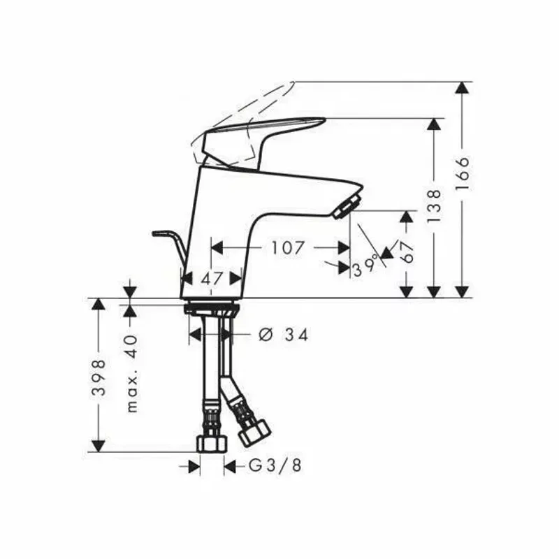 Casa si Gradina - Sanitare - Lavoar baie si accesorii - Baterii sanitare - Baterie lavoar Hansgrohe Logis 70 monocomanda crom lucios - Infinity.ro