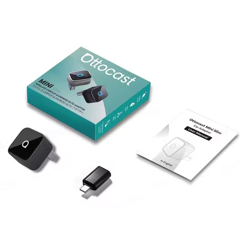 Auto si Moto - Electronice auto - Accesorii electronice auto - Adapter Ottocast Mini Cube CarPlay/Android Auto, negru, USB-A, compatibilitate extinsa - Infinity.ro
