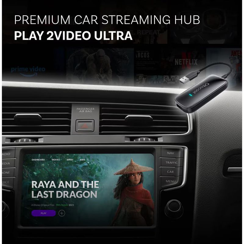 Auto si Moto - Electronice auto - Accesorii electronice auto - Adapter auto Ottocast Play2Video Ultra, Carplay/Android Auto, Wi-Fi 5 GHz, negru mat, set complet - Infinity.ro